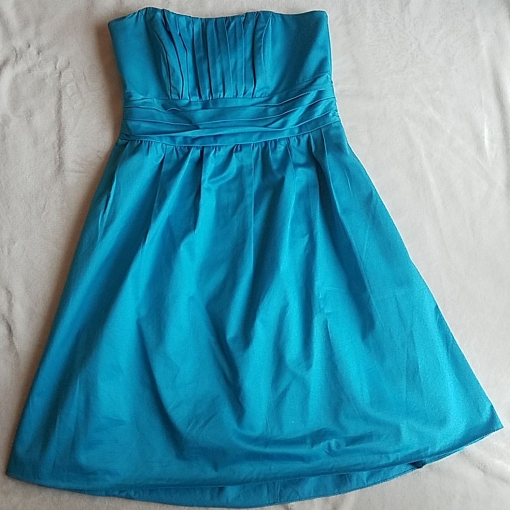 David's Bridal. Teal bridesmaid dress
